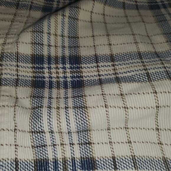 Supplies by Unionbay Men's Size L Cotton Lightweight Shacket Blue Cream Pockets - Picture 2 of 10